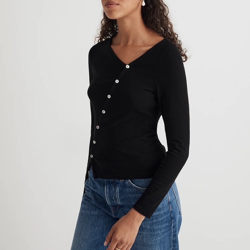Madewell Asymmetrical Button-Front Cardigan XXS - Picture 4 of 8